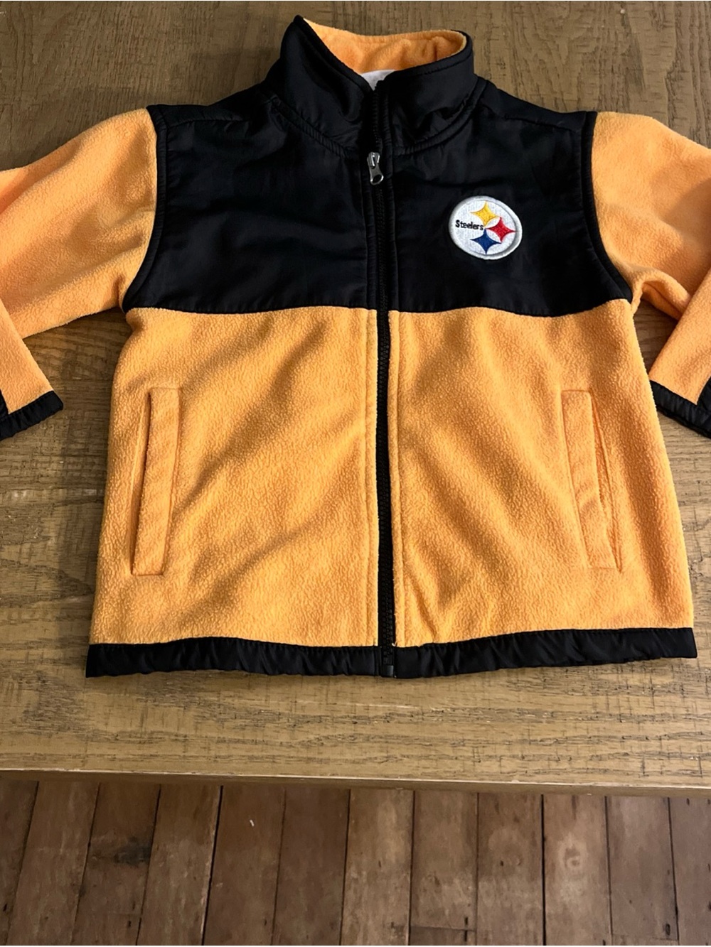 Pittsburgh Steelers Fleece Jacket Full Zip Youth XS Black Gold